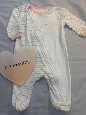 Ellen Degeneres Baby Onesie Sleeper with Peach Trim